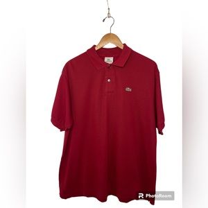 Men’s red Lacoste polo shirt in size 7 / men’s XXL